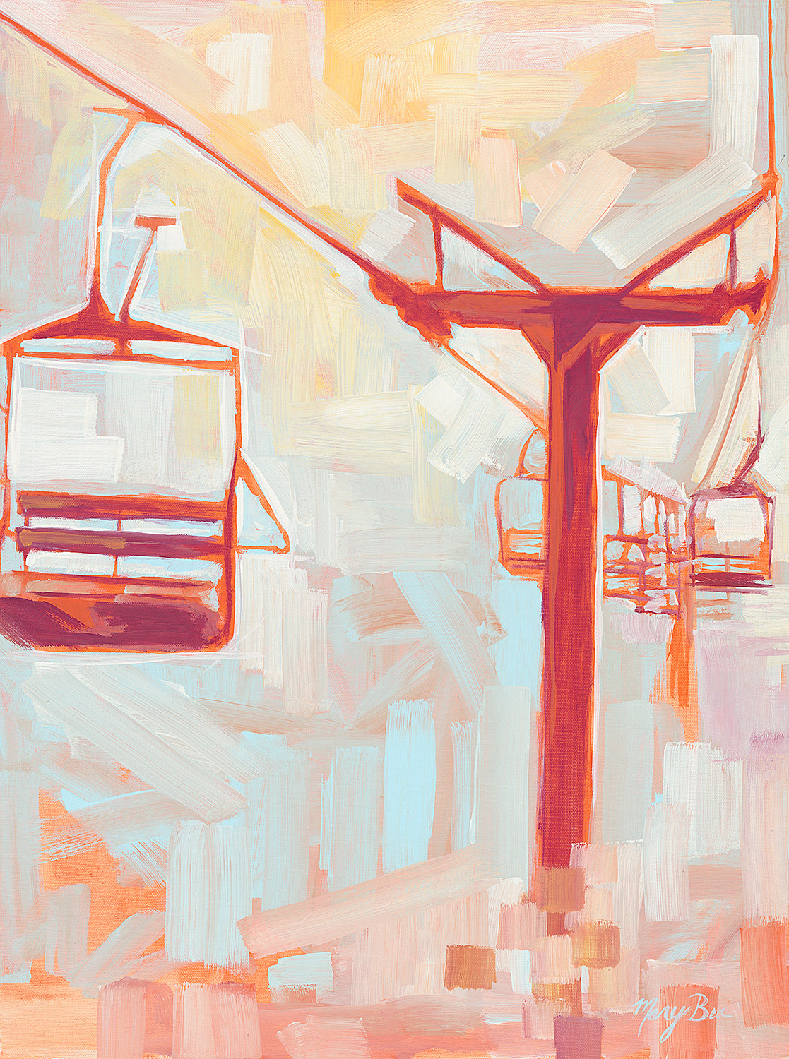 'Chairlifts' Giclee Canvas Reproduction