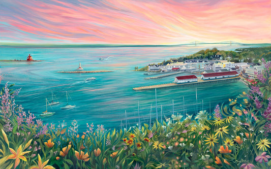 "Mackinac Island Vista" Giclee Canvas Reproduction