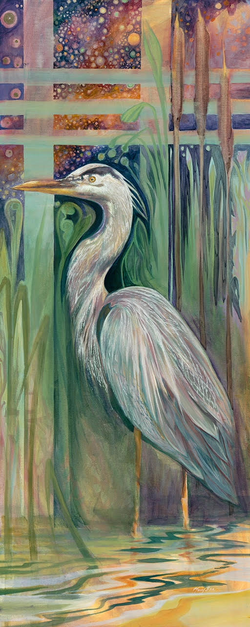 'Heron' Giclee Canvas Reproduction